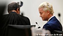 Dutch anti-Islam politician Geert Wilders appears in court for the verdict in his appeal trial in Schiphol near Amsterdam, Netherlands, September 4, 2020. REUTERS/Piroschka van de Wouw