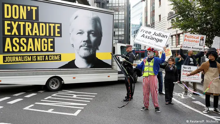 Großbritannien London | Gericht Old Bailey | Prozess Julian Assange | Protest