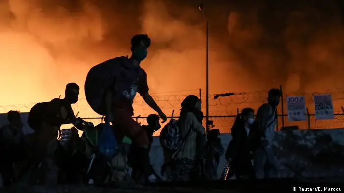 Griechenland, Lesbos: Brand im Flüchtlingslager Moria
