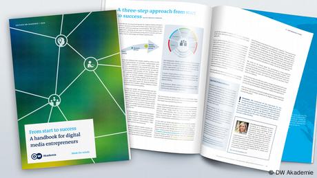 A photo of the DW Akademie publication 'From start to success — a handbook for digital media entrepreneurs'.