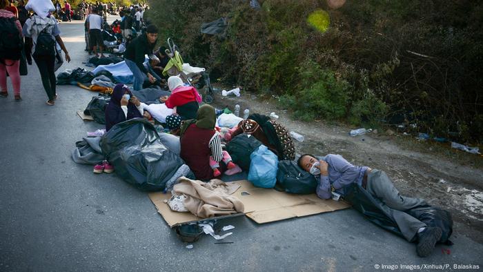 Grecia, Lesbos: incendios en el campo de refugiados de Moria.