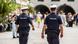 Two officers from the Munich Police patrol Marienplatz for assorted criminality as well as unsafe behavior that can transmit Coronavirus Two officers from the Munich Police patrol Marienplatz for assorted criminality as well as unsafe behavior that can transmit Coronavirus