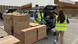 Food boxes being distributed Food boxes being distributed