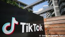 CULVER CITY, CALIFORNIA - AUGUST 27: The TikTok logo is displayed outside a TikTok office on August 27, 2020 in Culver City, California. The Chinese-owned company is reportedly set to announce the sale of U.S. operations of its popular social media app in the coming weeks following threats of a shutdown by the Trump administration. (Photo by Mario Tama/Getty Images)