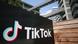 TikTok logo outside company building TikTok logo outside company building
