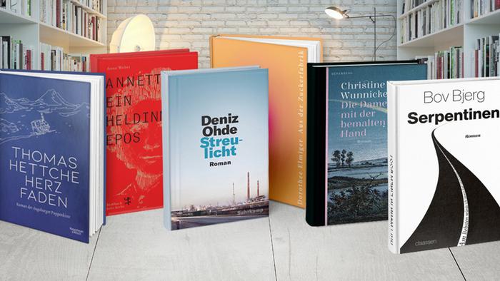 Kollage Buchcover nominierte Bücher für den deutschen Buchpreis 2020