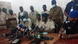 La junte, lors d'une conférence de presse, le mercredi 16 septembre 2020 à Bamako La junte, lors d'une conférence de presse, le mercredi 16 septembre 2020 à Bamako