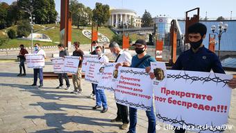 Акция в Киеве в поддержку осужденных в России крымских татар, сентябрь 2020 года