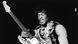 Black-and-white picture of Jimi Hendrix with his guitar Black-and-white picture of Jimi Hendrix with his guitar