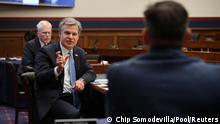 Federal Bureau of Investigation Director Christopher Wray testifies before the House Homeland Security Committee during a hearing about 'worldwide threats to the homeland' on Capitol Hill in Washington, U.S., September 17, 2020. Chip Somodevilla/Pool via REUTERS