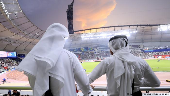 أرشيف: ملعب خليفة الدولي في الدوحة خلال بطولة العالم لألعاب القوى عام 2019