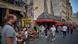 Parisians at cafes and restaurants in summer Parisians at cafes and restaurants in summer