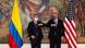 Iván Duque y Mike Pompeo, con sus respectivas mascarillas. Iván Duque y Mike Pompeo, con sus respectivas mascarillas.