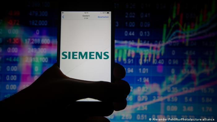 Siemens logo on a smartphone screen