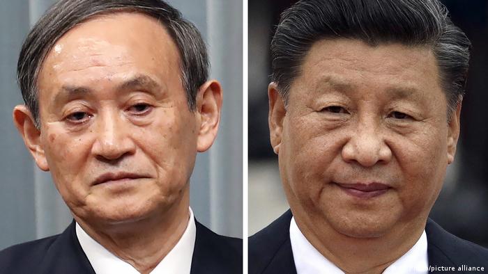 Bildkombo Japan | Premier Yoshihide Suga | China Präsident Xi Jinping