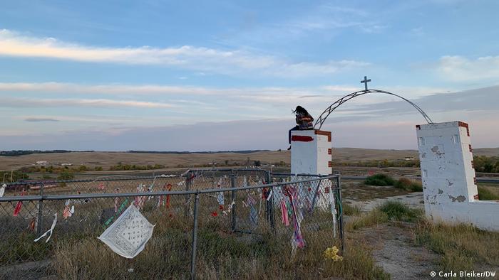 Native American cemetery at the site of the Wounded Knee massacre on Pine Ridge reservation