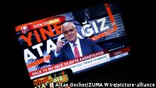 September 28, 2020, Ankara, Turkey: The live coverage of the opposition broadcaster Halk TV is seen minutes before it is going dark after Turkey's media watchdog imposed a five-day screen blackout. The broadcaster will also lose its licence in the next broadcast interruption fine. (Credit Image: Â© Altan Gocher/ZUMA Wire |