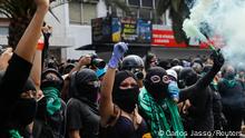 Members of a feminist collective take part in a protest to mark the International Safe Abortion Day in Mexico City, Mexico September 28, 2020. REUTERS/Carlos Jasso