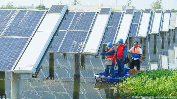 Floating solar panels in China