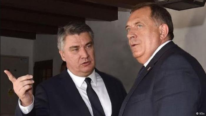 Balkan Milorad Dodik im Gespräch mit dem Präsidenten Kroatiens Zoran Milanovic
