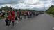 Honduran migrants, part of a caravan heading to the US, walk in Entre Rios, Guatemala, after crossing the border from Honduras Honduran migrants, part of a caravan heading to the US, walk in Entre Rios, Guatemala, after crossing the border from Honduras