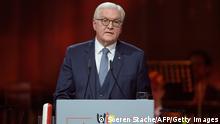 03.10.2020
German President Frank-Walter Steinmeier delivers a speech during celebrations marking the 30th anniversary of the German Reunification at the Metropolis Halle in Potsdam, southwest of the capital Berlin, on the Day of German Unity on October 3, 2020. - Germany marks 30 years since the historic unification of the communist East with the capitalist West, as the nation battles an uptick in coronavirus infections. (Photo by Soeren Stache / POOL / AFP) (Photo by SOEREN STACHE/POOL/AFP via Getty Images)