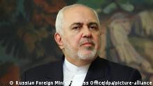 24.09.2020, Russland, Moskau: MOSCOW, RUSSIA - SEPTEMBER 24, 2020: Iran's Foreign Minister Mohammad Javad Zarif looks on during a press conference following a meeting with his Russian counterpart Sergei Lavrov at the Reception House. Russian Foreign Ministry Press Office/TASS Foto: Russian Foreign Ministry Press O/TASS/dpa |