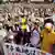 Okinawans demanding the removal of a US base from the island