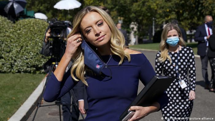 White House press secretary Kayleigh McEnany hours before her diagnosis