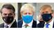 Jair Bolsonaro, Boris Johnson und Donald Trump mit Maske Jair Bolsonaro, Boris Johnson und Donald Trump mit Maske