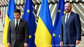 Володимир Зеленський і Шарль Мішель на 22-му саміті Україна-ЄС у Брюсселі
