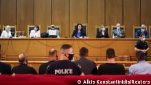 Presiding judge Maria Lepenioti attends a trial of leaders and members of the Golden Dawn far-right party in a court in Athens, Greece, October 7, 2020. REUTERS/Alkis Konstantinidis