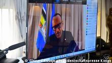 Virtuelles Treffen zwischen Präsident Félix Tshisekedi aus dem Kongo, Paul Kagame aus Ruanda und Yoweri Museveni aus Uganda.
Copyright: Giscard Kusema, Präsidentschaftspresse des Kongo.