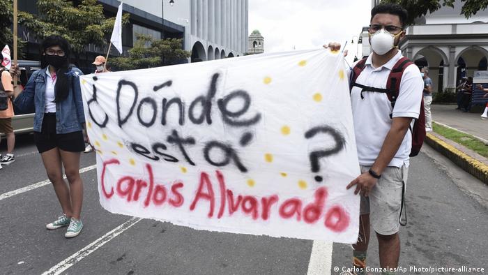 San José: imagen de la protesta contra el presidente de Costa Rica, Carlos Alvarado, el 6 de octubre de 2020. 