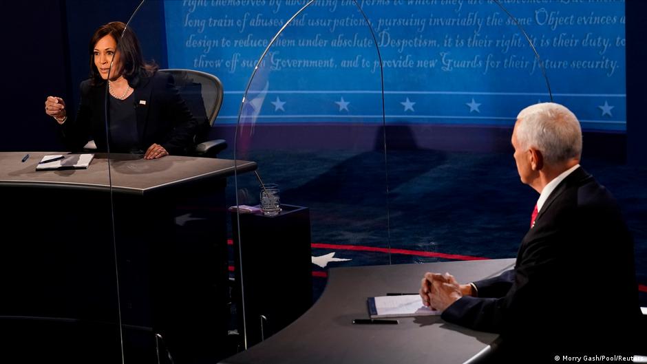 Harris, Pence spar in muted VP debate