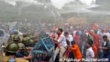 BJP, AGITATION, VIOLENCE, KOLKATA, HOWRAH, WEST BENGAL
Who has taken that picture?: PRABHAKAR
When was the picture taken ?: 08-10-2020
Where was the picture taken ?:KOLKATA
picture description: (What we can see in the picture, name etc.)--- Violent protests erupt in Kolkata and Howrah during BJP's secretariat march. BJP workers resorted to stone pelting at the police and tried to barge through the barricades. The police retaliated with lobbing tear gas shells using water cannons and baton charging the party workers to disperse the crowd. Dozens of BJP workers wounded during violence.