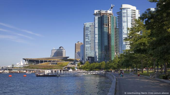A view of Vancouver's promenade with the Convention Centre