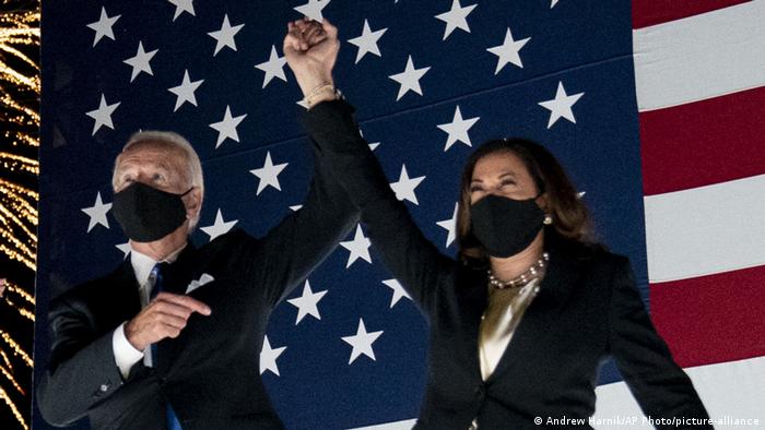 Joe Biden y Kamala Harris en el Chase Center de Wilmington el 20 de agosto de 2020