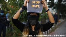 October 10, 2020, Kathmandu, Nepal: Youth activists take to the streets during a flash mob, a rage against rape protest in Kathmandu, Nepal on Saturday, October 10, 2020. (Credit Image: Â© Skanda Gautam/ZUMA Wire |