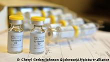 This September 2020 photo provided by Johnson & Johnson shows a single-dose COVID-19 vaccine being developed by the company. (Cheryl Gerber/Courtesy of Johnson & Johnson via AP)