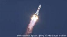 Kasachstan Start einer Sojus Rakete zur ISS
