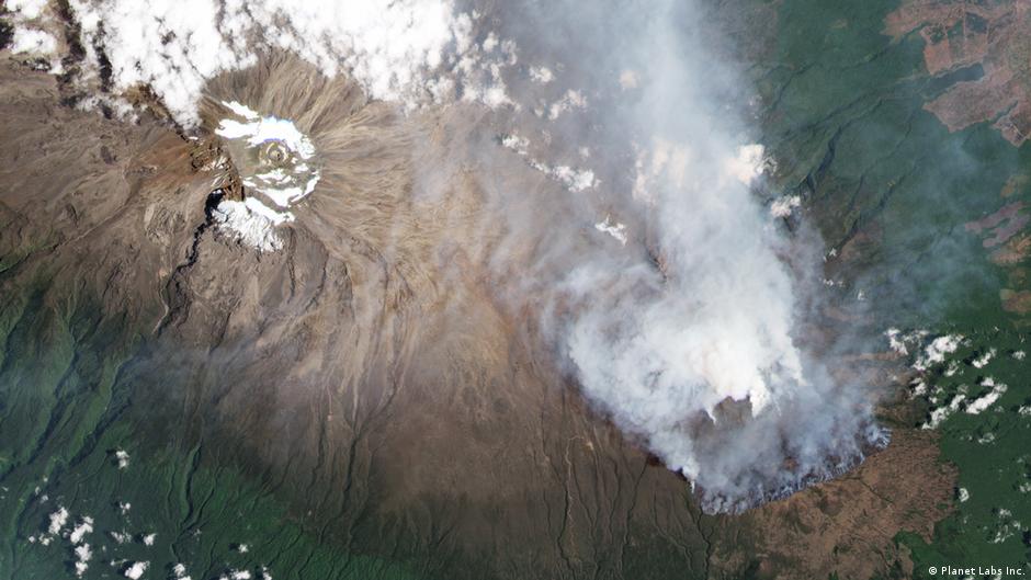 Satellitenbild Feuer auf Kilimandscharo, Tansania