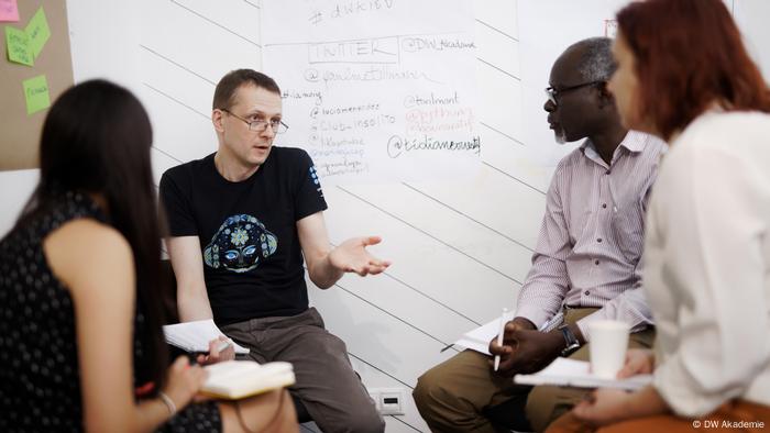 Digital media pioneers participate in a workshop in Kyiv in 2019