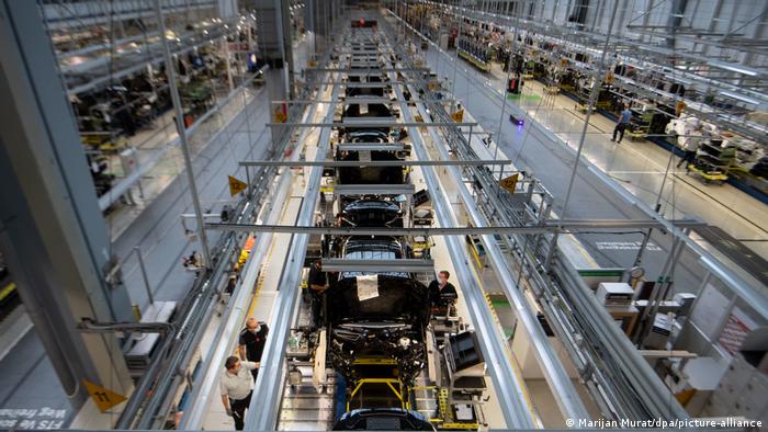 Mercedes S-Class vehicles on the production line in Sindelfingen, Germany