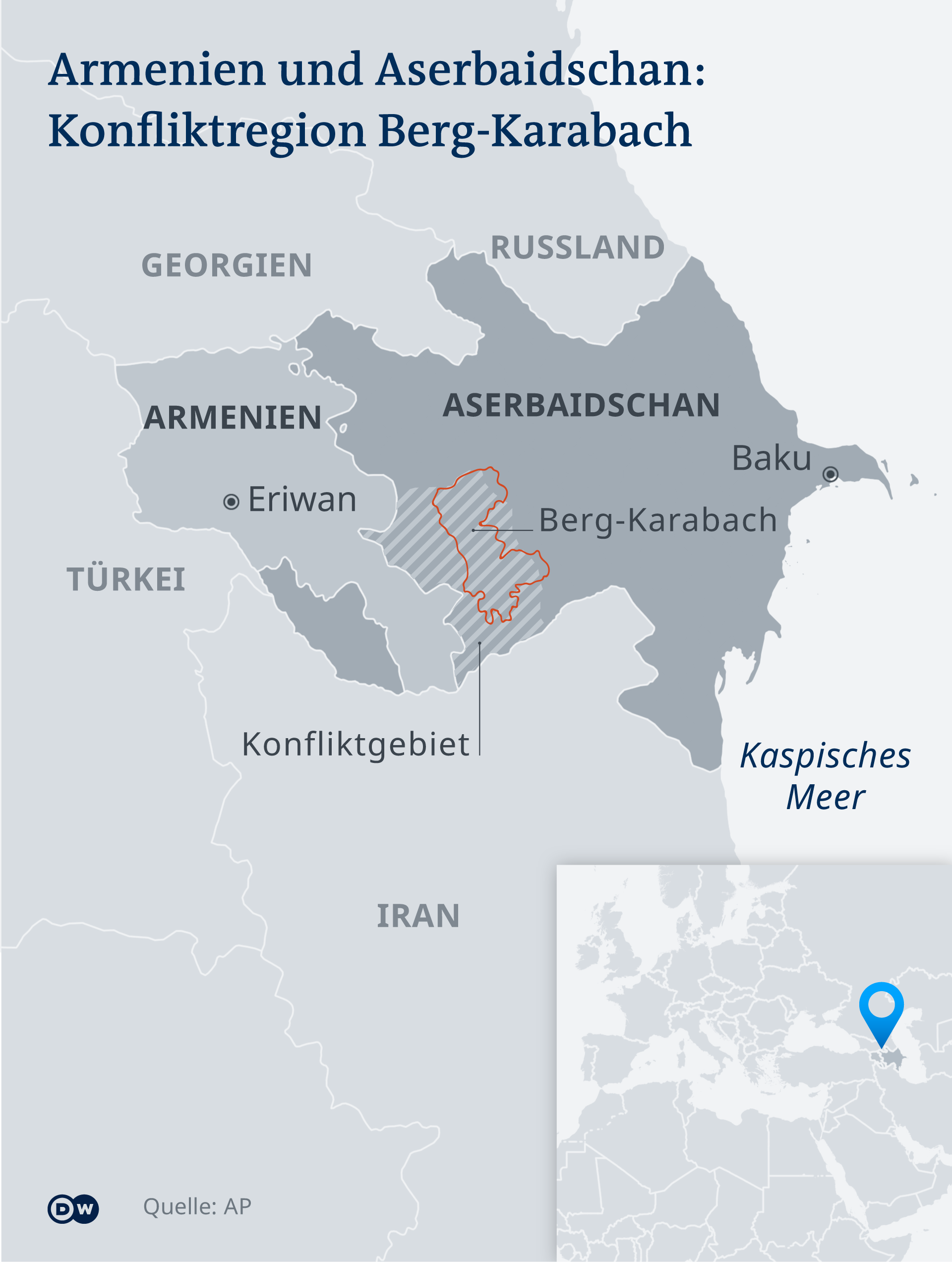 Karte Konflikt Armenien Aserbaidschan