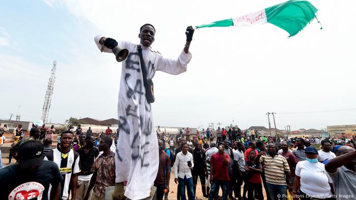 Nigeria Ikeja | End Sars Proteste | Demonstranten
