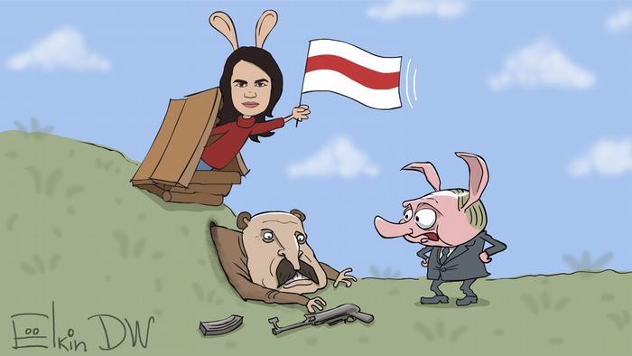 Тихановская, Лукашенко и Путин как Кролик, Виннипух и Пятачок 