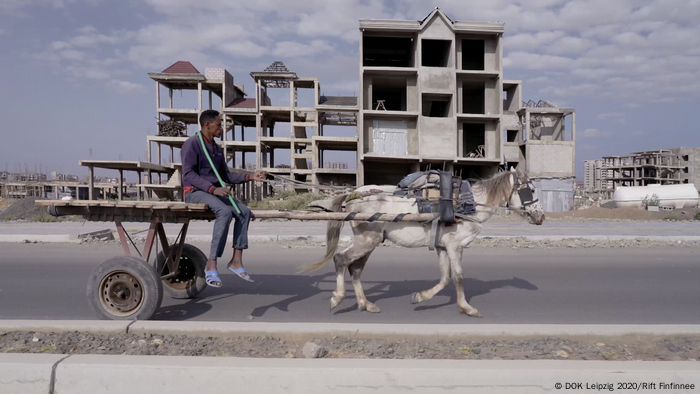 Man with horse in Addis Ababa.