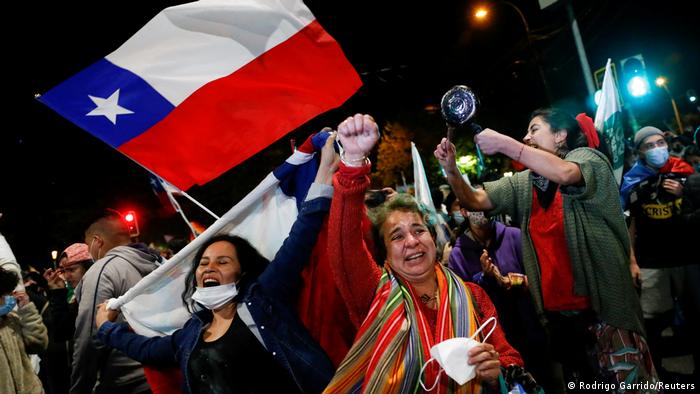 Celebración del resultado del referéndum en Chile.