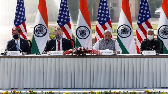 Esper und Pompeo in Indien (Adnan Abidi/Reuters)